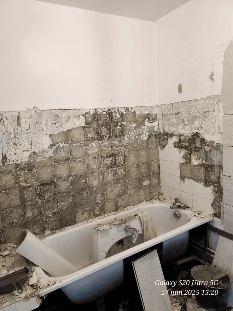 Dépose de l'ancienne salle de bains